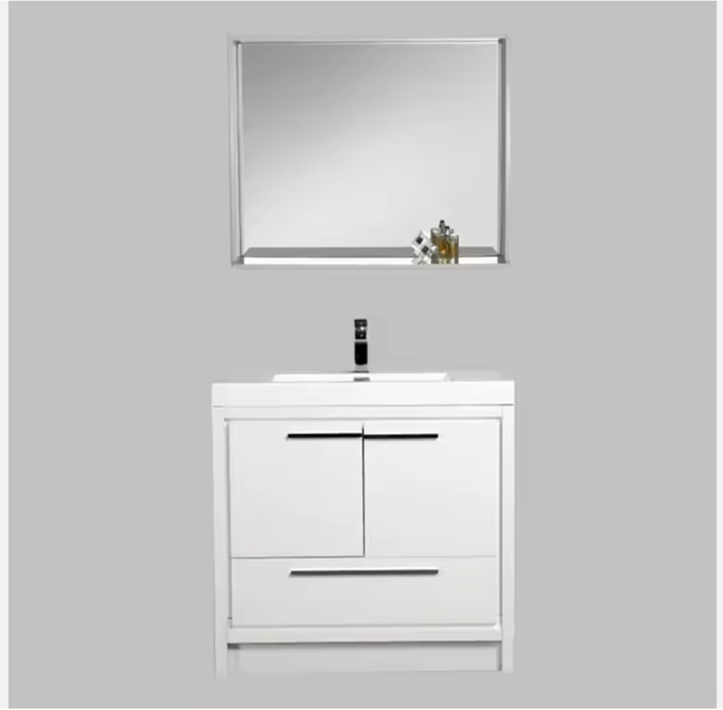 30" White Modern Bathroom Vanitiy